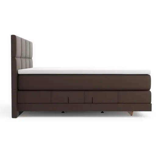 Boxspringbett Alpin Luxe - inkl. Kopf- und Fußteil verstellbar, Liegefläche ca. 180x200 cm, Stoff, Dunkelbraun