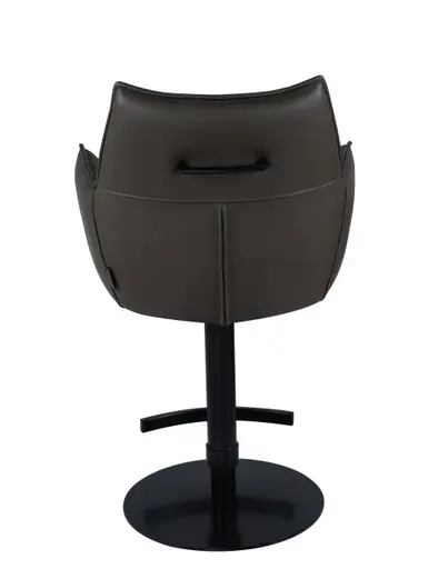 Barhocker MELE - drehbar, höhenverstellbar, Leder, Dunkelbraun