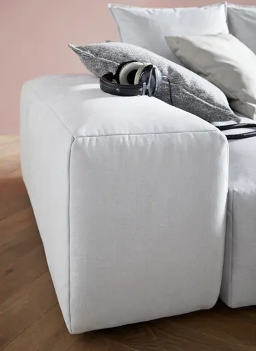 Ecksofa Palazzina - Longchair links, 1,5-sitzer, Stoff, Hellgrau