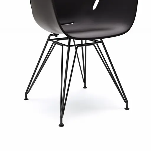 Armlehnstuhl Tooon - Kunststoffschale, Schwarz, Gestell Metall, Schwarz