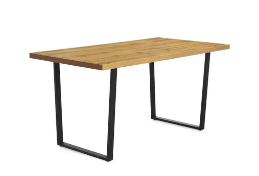 Esstisch - LB ca. 160x80 cm, Wildeiche Nachbildung, Schwarz