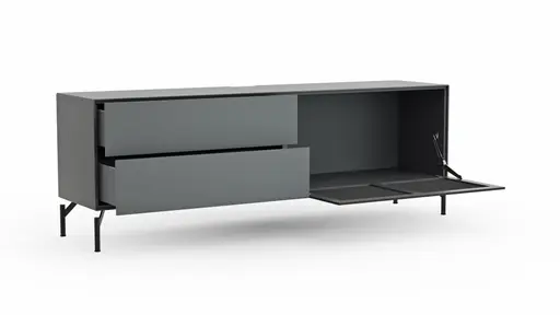 Lowboard Edge - B ca. 180 cm, Lack, Graphit