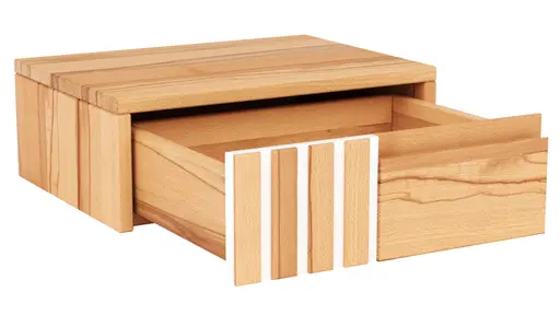  Nachtkonsole Tigris - links, Kernbuche massiv, geölt