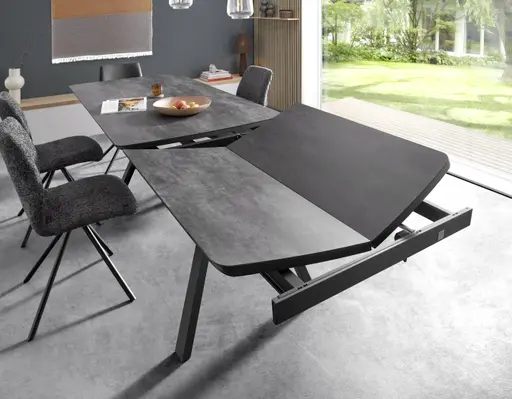 Esstisch Sedana - ausziehbar, LB ca. 200x100cm, Keramik, Schiefergrau