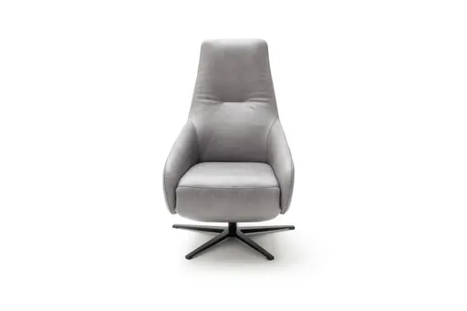 Sessel Noto Relax I - Rückenlehne und Fußteil verstellbar (motorisch), Leder, Eisengrau