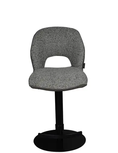 Barhocker MAILE - drehbar, höhenverstellbar, Stoff, Grau, Anthrazit