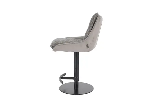 Barhocker MANDY - höhenverstellbar, Stoff, Graubeige