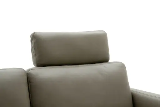 Sofa Cuneo - 2-Sitzer, Leder, Graubraun, Relaxfunktion, motorisch