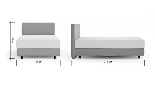 Boxspringbett Valencia - Liegefläche ca. 120x200 cm, Stoff, Hellblau