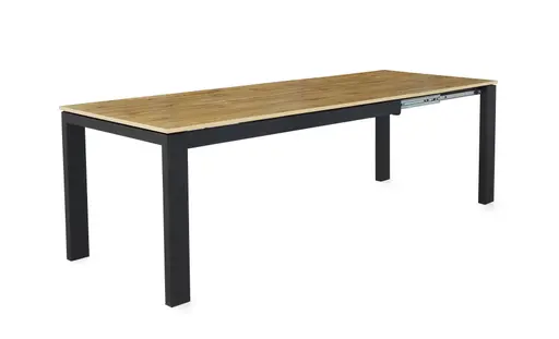 Esstisch - ausziehbar, LB ca. 160x90 cm, Wildeiche Nachbildung, Schwarz