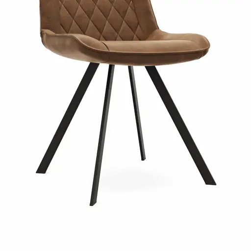 Stuhl Wesley - Stoff, Cognac