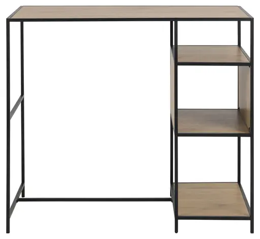 Bartisch - Wildeiche Nachbildung, Metall schwarz 