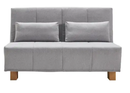 Schlafsofa EASY DELUXE - 2-Sitzer, 120 cm inkl. Schlaffunktion, Stoff Hellgrau