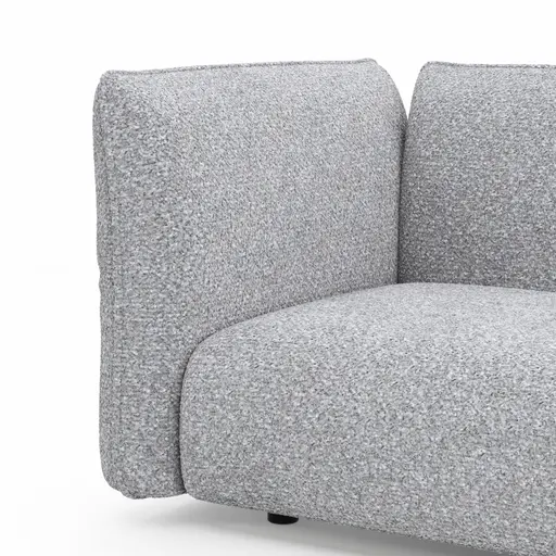 Trapezsofa Motone - 2-Sitzer mit Ecke rechts, Stoff, Hellgrau