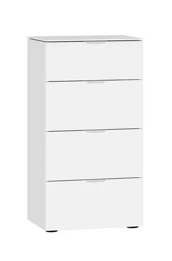 Nachtkommode JOIN IT- Glas, Cremeweiß, Weiß