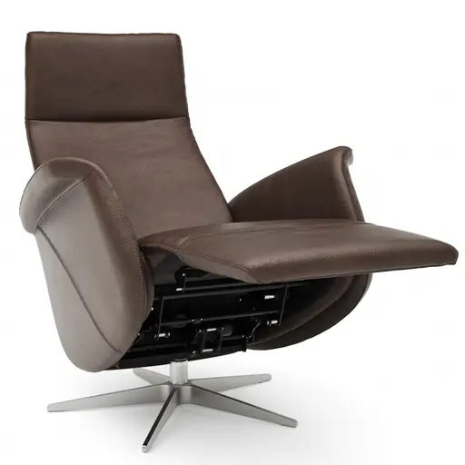 Relaxsessel Girona -  Relaxfunktion (motorisch), Leder, Dunkelbraun