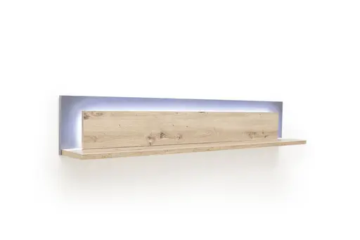 Wohnwand - mit Beleuchtung, Balkeneiche 