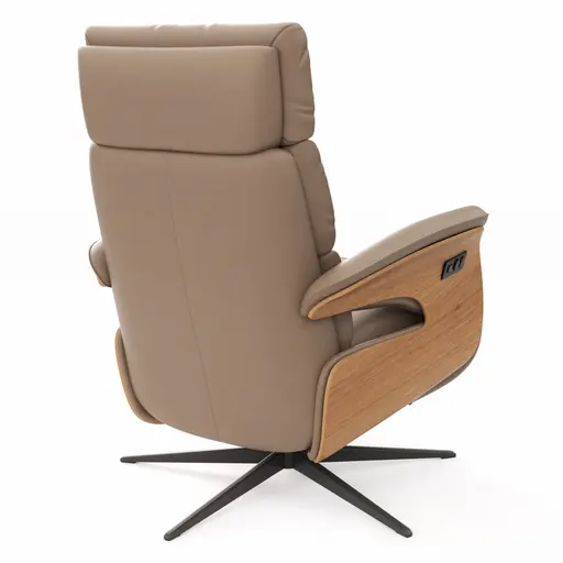 Relaxsessel Amila - Größe S, inkl. 2-motorischer Relaxfunktion und Kopfteilverstellung, Leder, Rauchbraun