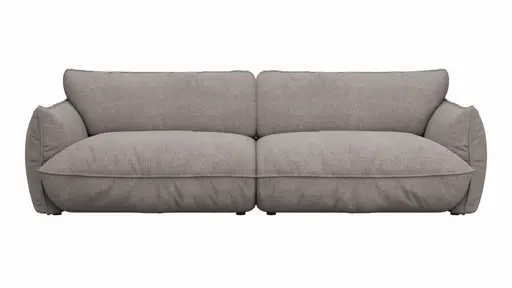 Sofa Fluffy - 4-Sitzer inkl. Rückenlehne verstellbar, Stoff, Taupe