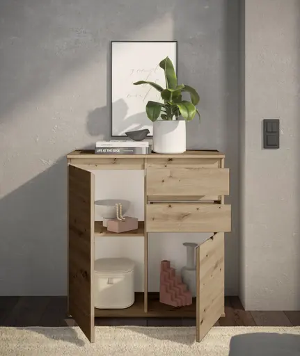 Kommode - B ca. 80 cm, Artisan Eiche Nachbildung