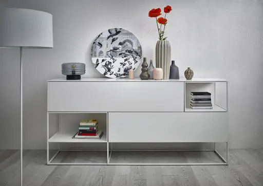 Highboard Catona - Lack matt, Weiß