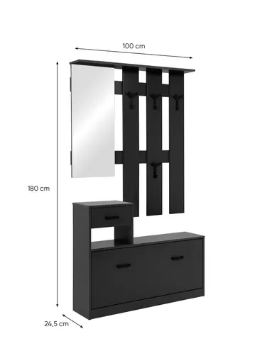 Kleingarderobe- B ca. 100 cm, Anthrazit