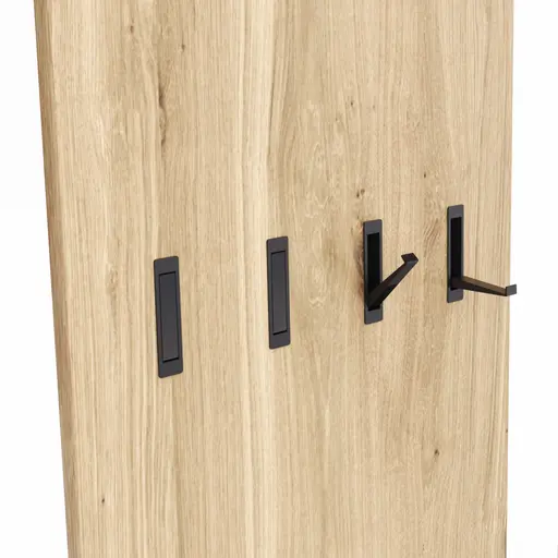 Garderobenkombination Williston - Korpus Wildeiche bianco / Front sandgestrahlt