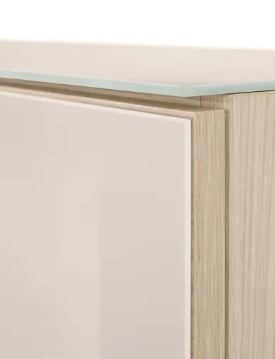 Schuhschrank - B ca. 90 cm, Riva Eiche Nachbildung, Kaschmir