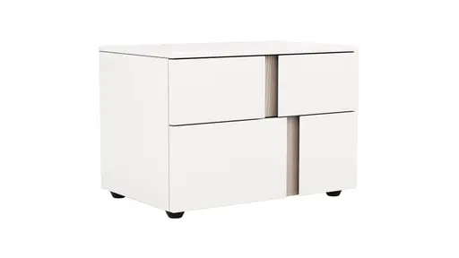 Nachttisch Loretto - Lack matt, Weiß