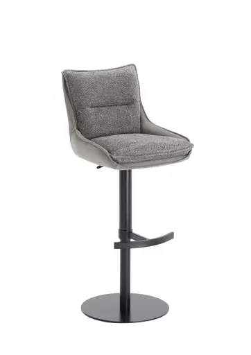 Barhocker MANDY - höhenverstellbar, Stoff, Graubeige