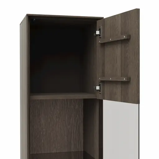 Vitrine Saratoga - rechts, Buche massiv, silbergrau geölt