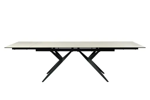 Esstisch MICHELA - ausziehbar, LB ca. 180x95 cm, Glaskeramik, Travertin farbig