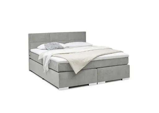 Boxspringbett SIRKO- Liegefläche ca. 180x200 cm, Stoff, Hellgrau