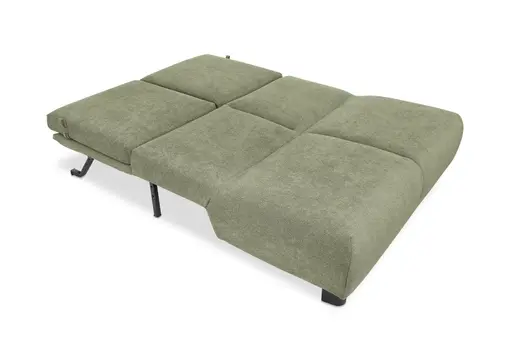 Faltsofa EBBY - 2-Sitzer ohne Armlehne, 140 cm inkl. Schlaffunktion, Stoff, Grün