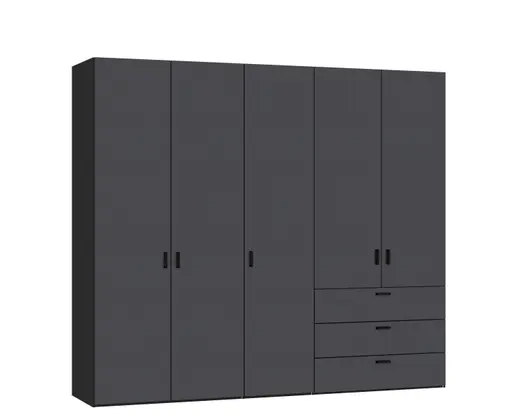 Drehtürenschrank JOIN IT- B ca. 252 cm, Schwarz, Anthrazit