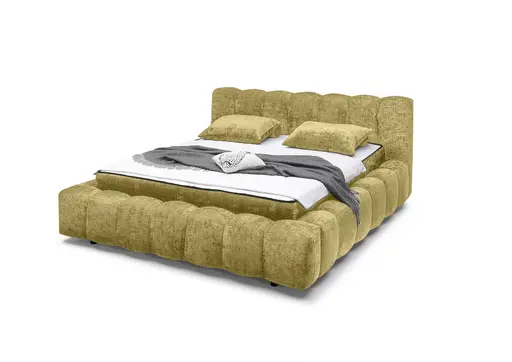 Polsterbett- Liegefläche ca. 180x200 cm, Stoff, Goldfarben