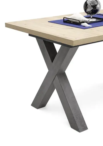 Ausziehtisch- LB ca. 140-190x90 cm, Eiche Dekor, Graphit