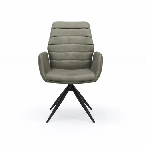 Armlehnstuhl Dalyan - drehbar, Stoff, Grau