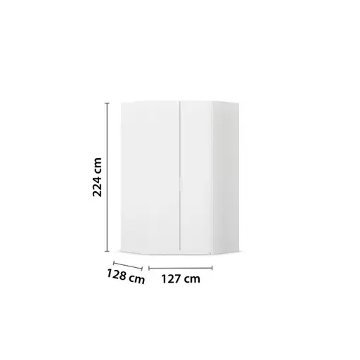 Eckschrank ROVERO- B ca. 127 cm, Weiß