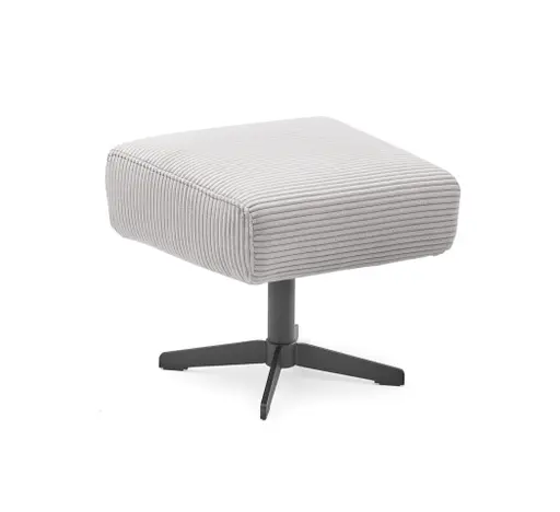 Hocker EILA - Stoff, Hellgrau