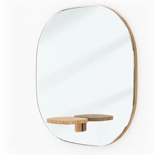 Spiegel Signe - ca. 75x75 cm, Parsolglas, Eiche