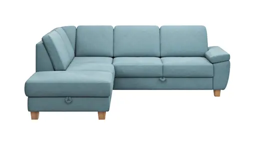 Ecksofa Sommerville - Ecke links mit 2,5-Sitzer, inkl. Schlaffunktion, Relaxfunktion (manuell), Stoff, Hellblau