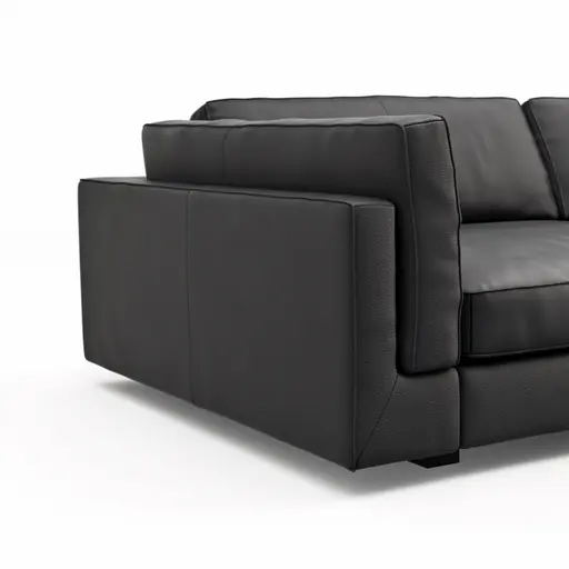 Sofa Aprino 3 - 4-Sitzer XXL, Dickleder, schwarz, Armlehne Kissen