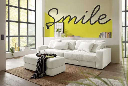 Hocker JOVIN - Stoff, Beige