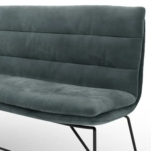 Bank Jukka - B ca. 200 cm, Stoff, Jade, Kufe, Schwarz