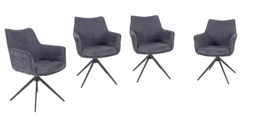 Armlehnstuhl MAIKE - drehbar, Stoff, Marine