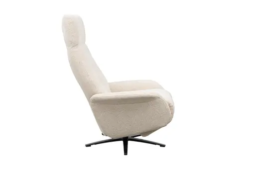 Sessel Liam - Relaxfunktion, Stoff, Ecru