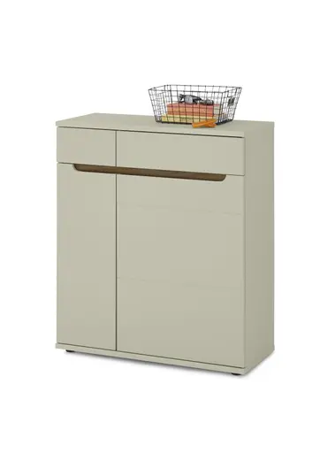 Schuhschrank - B ca. 90 cm, Kaschmir, Nussbaum Nachbildung