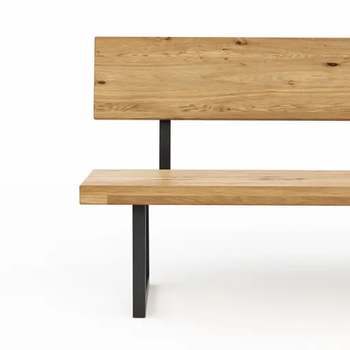 Holzbank Clifton - mit Rückenlehne, Breite ca. 220cm, Wildeiche massiv, natur