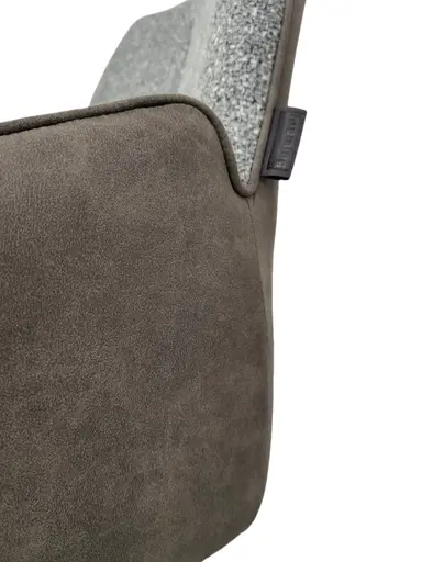 Stuhl MAUREEN - drehbar, Stoff, Grau, Braun